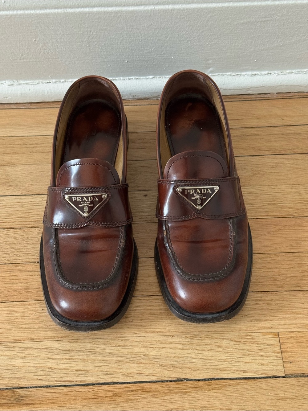 Prada - Brown Leather Loafers
